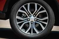 A wheel showing a brake caliper