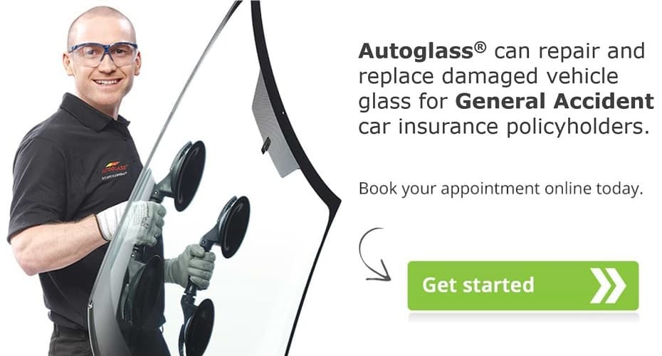 Autoglass® can repair or replace damaged vehicle glass for General Accident motor insurance policyholders