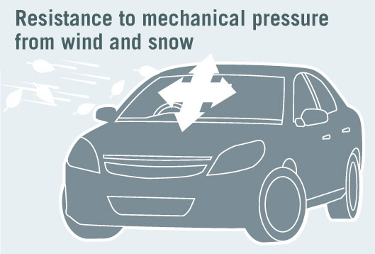 Resistance to mechanical pressure from wind and snow